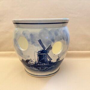 Vintage Delft Blauw Blue and White Tulip Pot